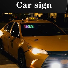 AHUBTHCH Light Signs for Car,Programmable LED Sign,Flexible Digital Sign,Control by Bluetooth APP, DIY Design Light Color,Animations,Text,Graffiti
