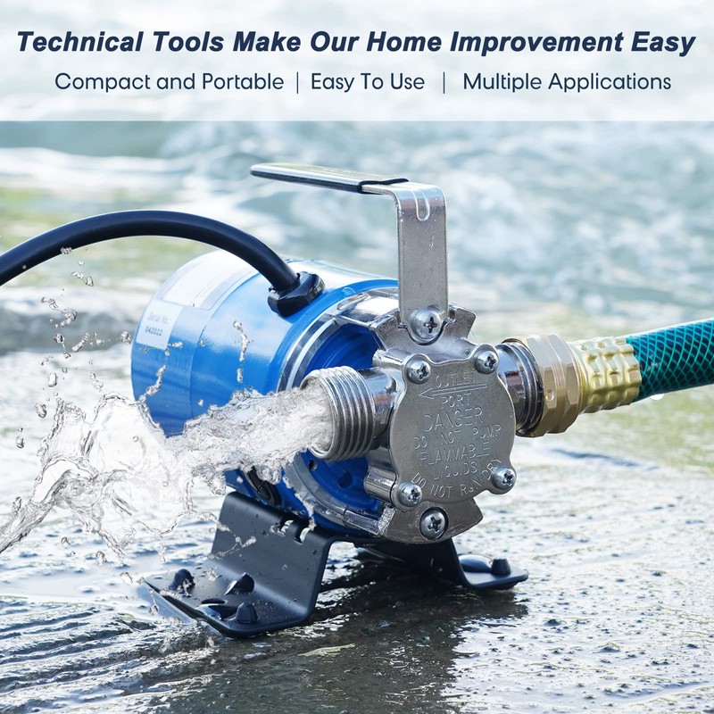Pump with Hose, 115V 1/10HP 330GPH Power Water Pump Transfer