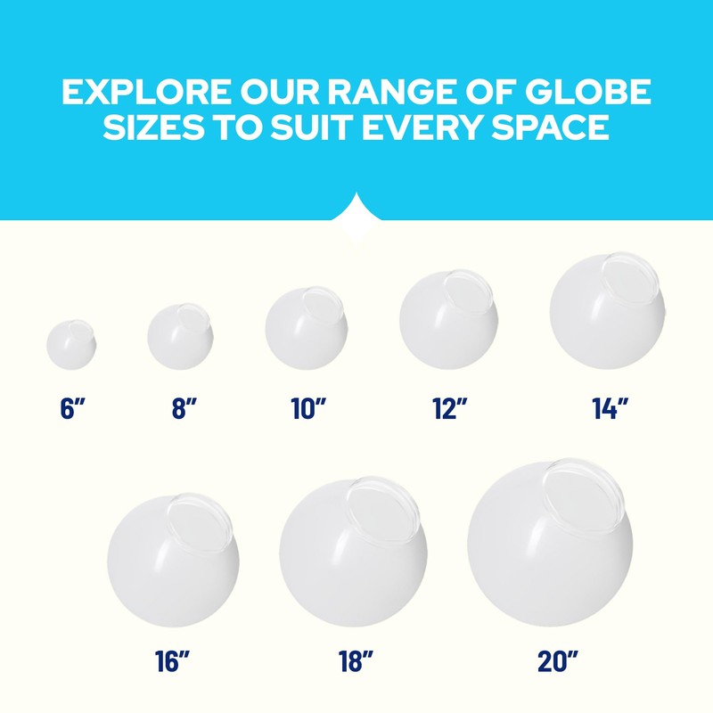 KastLite 12" Clear Acrylic Lamp Post Globe | Smooth Textured