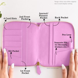 NEORAH — A6 Travel Journal Notebook Organiser Compendium SLEEVE + Journal - [ DOTGRID JOURNAL INCLUDED ] - Office Diary Notebook Planner Holder - Vegan Leather | Insert any Soft Cover & replace when