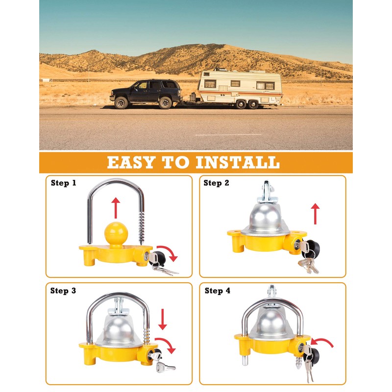 Turnart Trailer Lock, Hitch Lock, Trailer Hitch Lock, Trailer Coupler