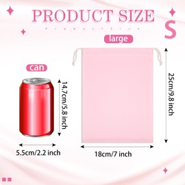 Weewooday 12 Pcs Adult Toy Bags Drawstring Microfiber Pouch Adult Game Toy Gift Bags Cosmetic Storage Organizer Multipurpose Foldable Ditty Pouch for Women Men(Light Pink,9.8 x 7 Inch)