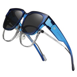 DUCO 8970 Over Sunglasses, Over Glasses, Over Glasses, Over Glasses, Polarized Lenses, UV400, UV Protection, Unisex, blue-grey