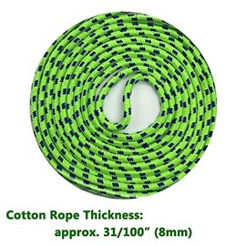 16 FT Double Dutch Jump Rope for Kids - Wooden Handle - Adjustable Cotton Braided Fitness Skipping Rope for Fitness, Outdoor Fun, School Sports, and P