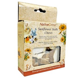Exotic Nutrition Sunflower Stalk Slices - Fun & Unique Chew for Hamsters, Gerbils, Rabbits, Guinea pigs, Prairie Dogs, Chinchillas, Degus, Squirrels, Rats and other chewing small animals