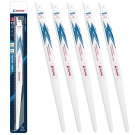 EZARC Reciprocating Saw Blade Bi-Metal Cobalt Sabre Saw Blades for Wood Demolition 12-Inch 6TPI R1222DH (5-Pack)