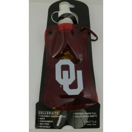Boelter Oklahoma Sooners OU Foldable Water Bottle 16 oz Biking Hiking