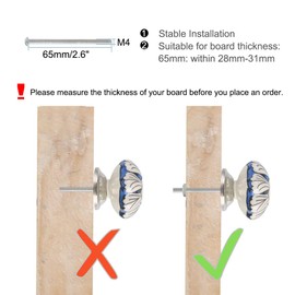 Sourcingmap 6 Pieces Vintage Shabby Knobs Blue and White Floral Hand Painted Ceramic Pumpkin Cupboard Wardrobe Cabinet Drawer Door Handles Pulls Knob, Crinum asiaticum