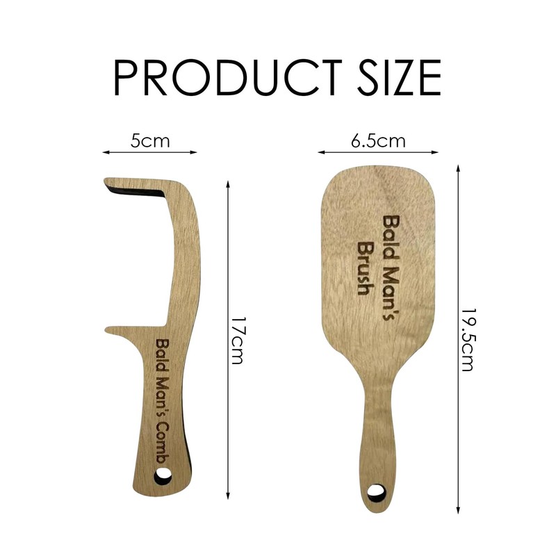 1Pc Bald Comb And 1Pc Bald Brush, Interesting Combs, Creative
