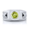 Gem Stone King Men's 925 Sterling Silver Round Green Peridot