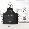 Ofrdncy Apron,Chef Apron,Adjustable Cooking Apron,3 Pockets Kitchen Apron,Canvas Gardening Apron,Woodworking