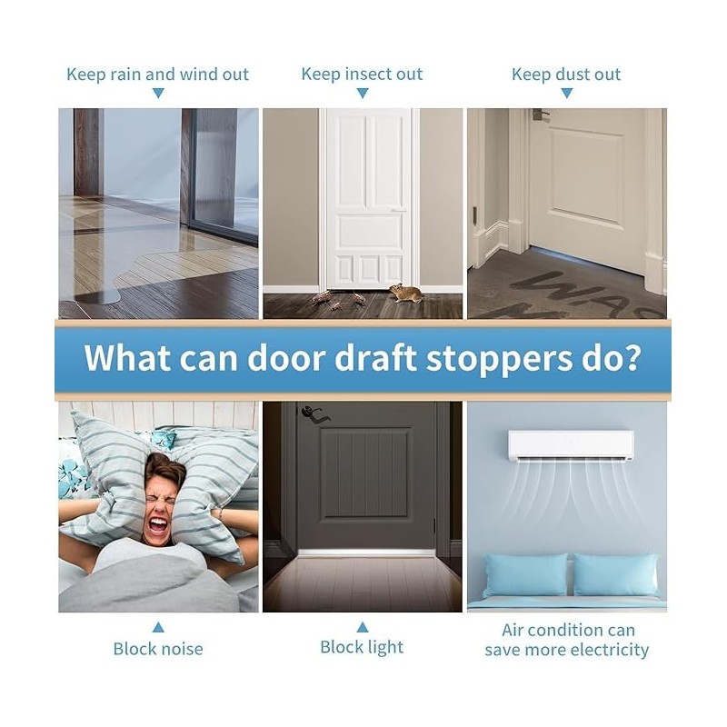 Hojoy Hojoy 2 Pack Under Door Draft Stopper, Adjustable Door