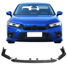 IKON MOTORSPORTS, Front Bumper Lip Compatible with 2022-2024 Honda Civic Sedan & Hatchback 4-Door, 3PCS Front Bumper Lip Spoiler Air Dam Chin Splitter IKON Style PP Polypropylene Carbon Fiber Print