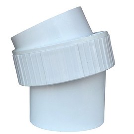 Haines Mac 4" Adjustable Angle 0-25 Degree Glue Joint Elbow Pipe Fitting, Schedule 40, PVC (white)