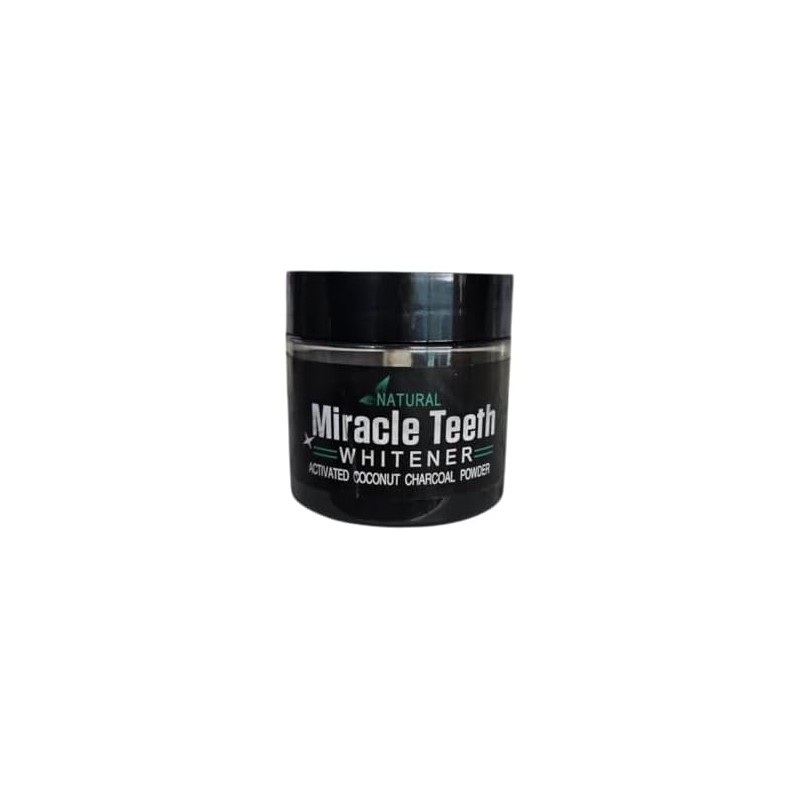 Miracle Teeth Whitener, Polvo Blanqueador Natural con Carbón Activado de