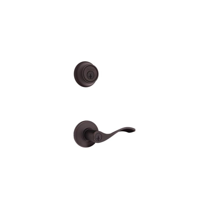 Kwikset SmartKey Security Venetian Bronze Lever and Single Cylinder Deadbolt