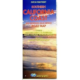 Southern California Coast and Northern Baja/Mexico Road Map Gloss Laminated
