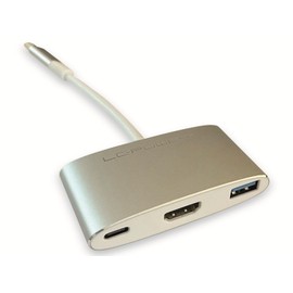 LC-Power C Hub 4-Port Splitter with USB 3.0 5Gbit s Multiple Plug, 100W USB-C, HDMI 4K @ 60hz Splitter for MacBook, Desktop PC and More LC-HUB-C-Multi-4