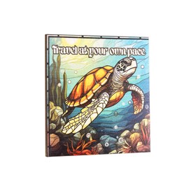 JennyGems Travel at Your Own Pace Inspirational Fridge Magnets, Turtle Decor, Refrigerator Magnet, 3x3 Inch, Made in USA