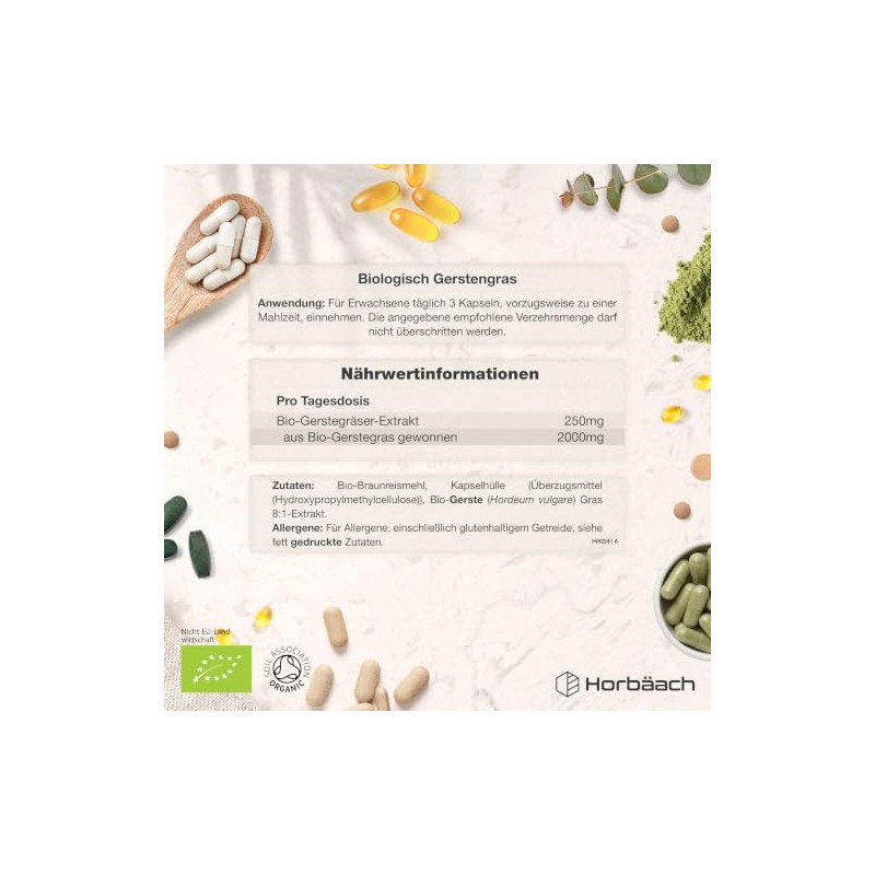 Organic Barley Grass Capsules 2000 mg | 666 mg per