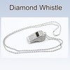 PCTC Shining Whistle, Metal Crystal Rhinestone Whistle with Keychain for