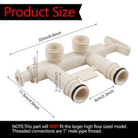 7129871 Water Softener Bypass Valve with Threaded, Water Softener Parts, Replaces 34371, WS15X10012, 3437, 3437299 and 42-3437, Compatible with Kenmore, GE, Whirlpool, Morton, NorthStar, EcoWater