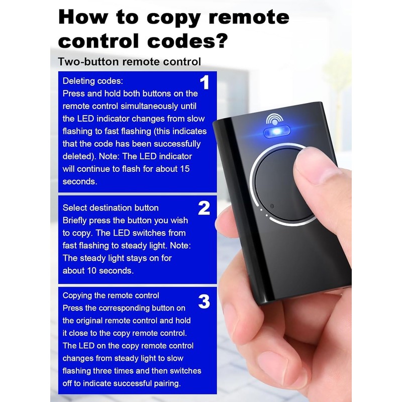 Effdrdfs Garage Door Opener, Handheld Transmitter, 868 MHz, Garage Door