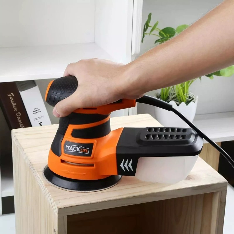 TACKLIFE 5-Inch Random Orbital Sander 3.0A w/ 12Pcs Sandpapers, 6