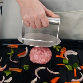 Asdirne Burger Press, Food Grade Stainless Steel Burger Maker, Non-Stick Hamburger Press, 15 cm