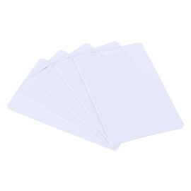 PATIKIL 2.13 x 3.39" PVC Blank Cards with Slot Punch on Short Side, 50 Pcs Punch Card Blank Credit Cards Plastic Photo ID Card for Business Office, White