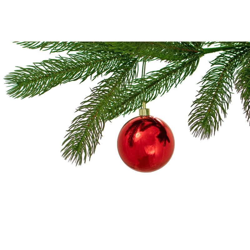 Lee Display 60MM Shiny Red Plastic Ball Ornaments Christmas Tree