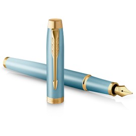 Parker IM Writing Rituals Fountain Pen, Green Gradient Case, Gold Trims, Medium Nib Fountain Pen, Blue Ink, Gift Box