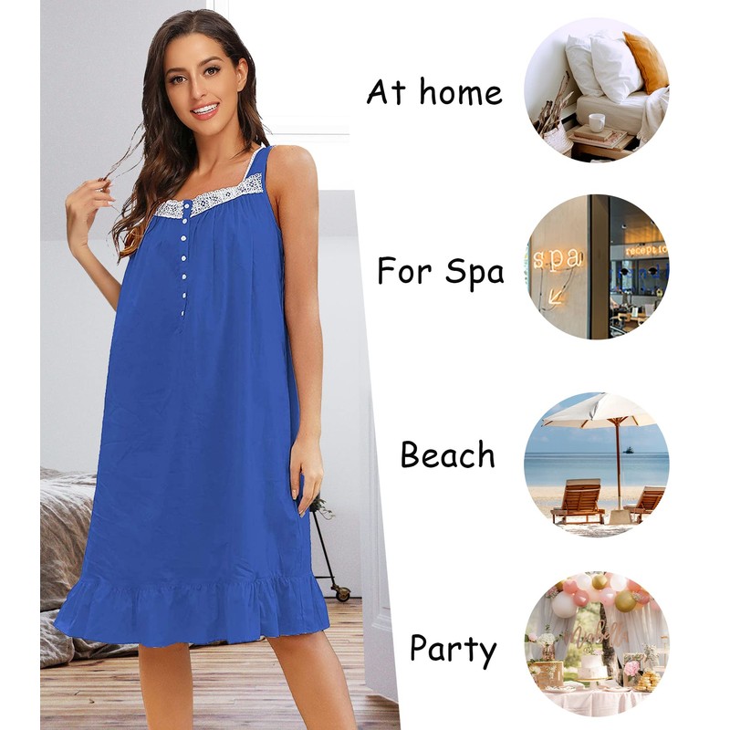 IZZY + TOBY - Camisón sin mangas para mujer, vestido