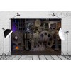 BELECO 7x5ft Fabric Antique Steampunk Backdrop Mechanical Metal Gears Clock