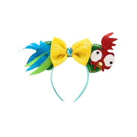 Girls Hawaiian Adventure Princess Rooster Pig Costume Dress Kit Outfit Kids (9-10 Years, Green)