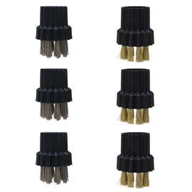 TAODAN 6PCS Steam Mop Replacement Brush Head Steam Mop Accessories Steam Cleaner Mop Heads M8 Brass Brush and M8 Steel Brush