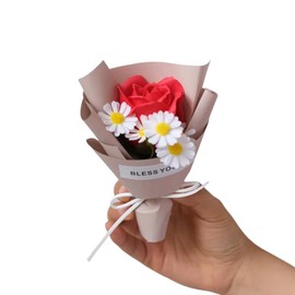 Cute Car Air Freshener Vent Clips - Flower Vent Clips with Magnetic Mini Dried Flower Bouquet, Dashboard Decor for Women, Car Decorations Interior & Wedding Gifts (beige, 5.9 inches)