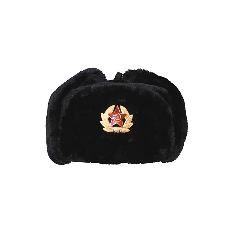 MFH Russian Winter Cap Black with Badge size XL