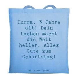 Mr. & Mrs. Panda Tragetasche Spruch 3. Geburtstag Jubel - Geschenk, Geburtstagsspruch, einmalige Geschenke, Einkaufstasche, Geschenkideen Kinder,