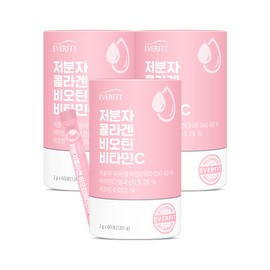 Everfit Low Molecular Fish Collagen Biotin Vitamin C 60 packets, 3 packs / 에버핏 저분자 피쉬 콜라겐 비오틴 비타민C 60포, 3개