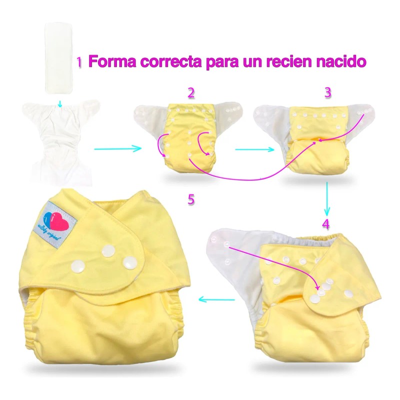 Pañales De Tela Bebes Insertos Nocturnos Ecobaby Original