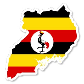 OwnTheAvenue Uganda Ugandan Flag World Country Flag Map Vinyl Sticker Decal 4" Inches