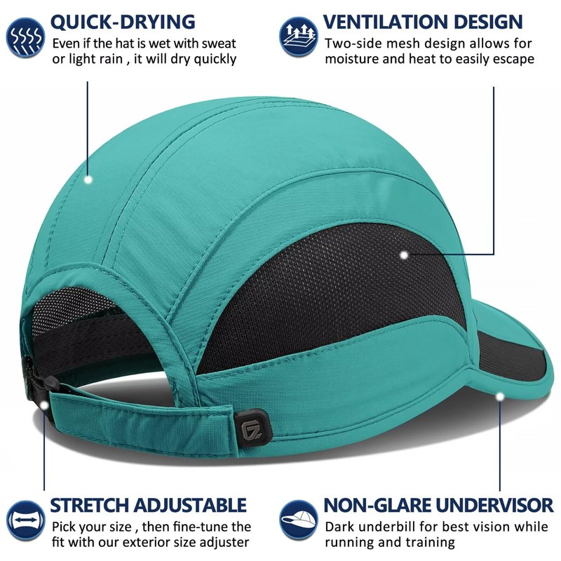 GADIEMKENSD Unstructured Quick Dry Sports Cap Outdoor Sun Protective Unisex,