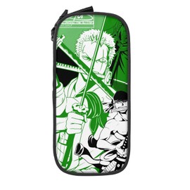 Asamike PBG1797 Pencil Case, Large Capacity, Pencil Case, One Piece, One Piece, Zoro, Multifunctional, Two-story Pencil Case, Pen Pouch, Elementary School Students, Cute, Pencil Case, Small Items,