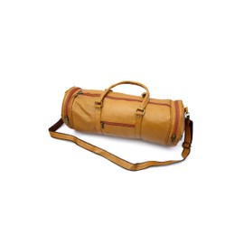 MOJICH Men's Leather Duffel Travel Gym Sports Overnight Weekend Leather Bag (natural)