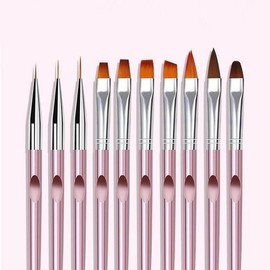 Nail Art Nail Brush Pink Zero Dot Brush 10-Set / 네일아트 네일브러쉬 핑크 영점 브러쉬 10 세트