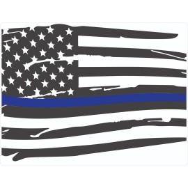 Elevated Auto Styling Dodge RAM Back Window Thin Blue Line Distressed American Flag Decal 2009-2018
