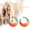 Aroncent Statement Raffia Earrings Colorful Hoop Earrings Lightweight Straw Hoop