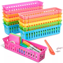 Juvale 12-Pack Pencil Holder Trays and Organization Baskets - Plastic Caddy for Desk