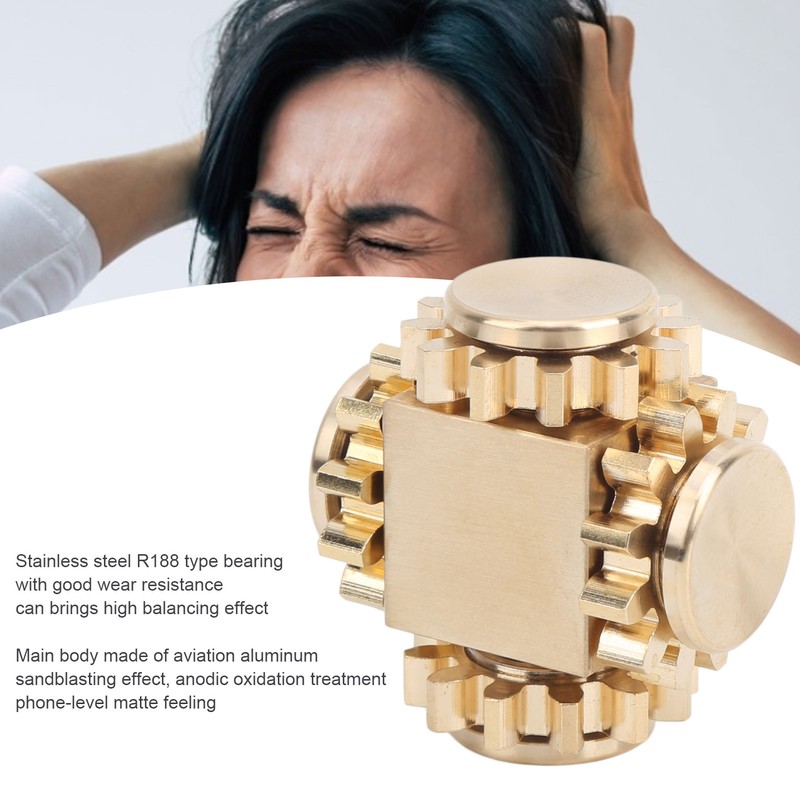 Cube Shaped Gear Fingertip Gyroscope Decompression Toys Stress Relief for